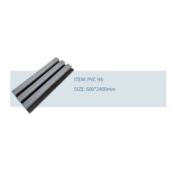 ⁦סרגל אקוסטי אפור בהיר עם רקע שחור 
 דגם PVC Hh | גודל 2900*600 מ"מ⁩ – תמונה ⁦2⁩