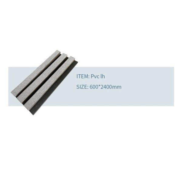 ⁦סרגל אקוסטי אפור בהיר עם רקע שחור 
דגם Pvc lh | גודל 2900*600 מ"מ⁩ – תמונה ⁦2⁩